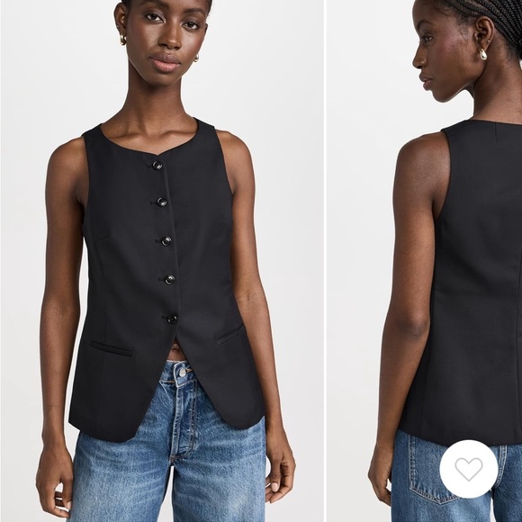 Alex Mill Black Buttoned Vest - Anna Vest Black Medium - Picture 1 of 6